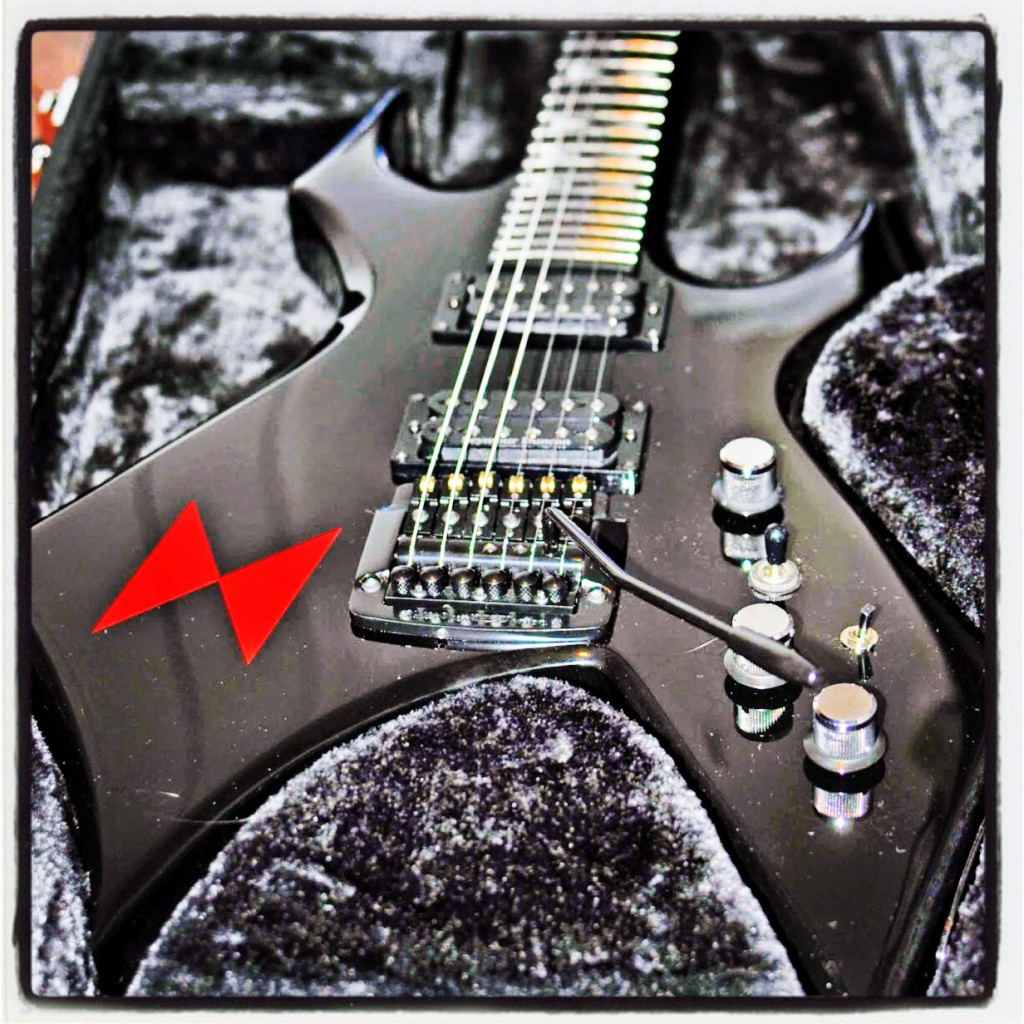 The BC Rich Lita Ford Signature Warlock featuring a Kahler Hybrid Tremolo Unit