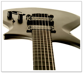 The Composite Electrics Blade was made of carbon fiber, and featured Seymour Duncan pickups.