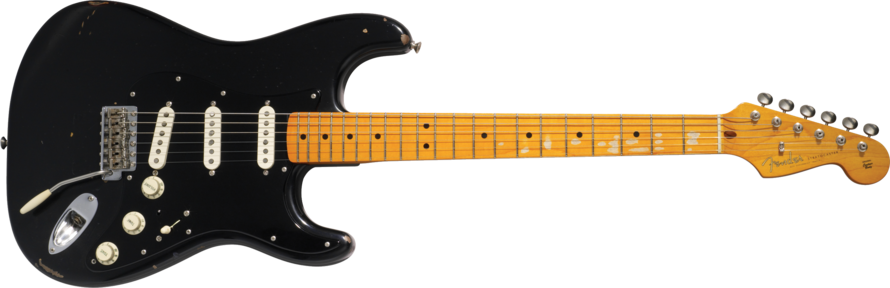 The Fender David Gilmour Signature Strat is a painstakingly accurate replica of the original guitar, right down to bdged repair work.