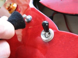 Hollow Body Guitar Knob Being Removed