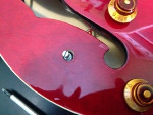 Hollow Body Guitar with Knob Removed