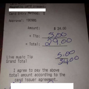 A good idea? Or crowd-sourcing payment? I wonder if the musician gets to look at the computer at the end of the night...