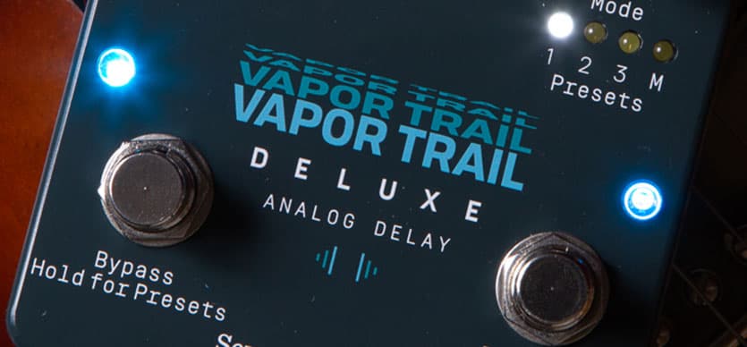 vapor trail deluxe logo on pedal